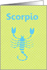 Scorpio October November Birthday with zodiac sign scorpion card