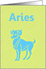 Aries March April Birthdaywith zodiac sign ram sheep card