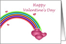 Happy Valentine’s Day with rainbow and love hearts I love you card