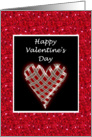 Happy Valentine’s Day I love you with red love heart & glitter effect card