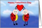 Happy Valentine’s Day with ladybugs lady beetles card
