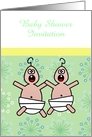 Baby Shower Invitation expecting twins parents-to-be card