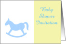 Baby Shower Invitation with blue rocking horse card