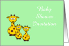 Baby Shower Invitation with giraffe family card