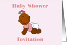 Baby Shower Invitation with brown baby girl card