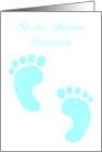 Baby Shower Invitation with baby footprints baby boy card