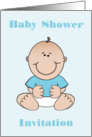 Baby Shower Invitation with baby boy sitting card