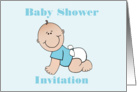 Baby Shower Invitation with baby boy crawling card