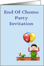 End of chemo party invitation for young boy last chemo session card