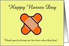 Happy Nurses Day with bandage plaster customizable text card