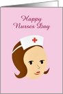 Happy Nurses Day with nurse wearing a nurse’s cap customizable text card