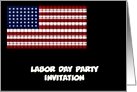Happy Labor Day Invitation with American flag woven custom card