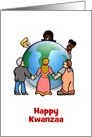 Kwanzaa Blessings African-American Africa with earth and people card