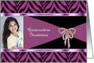 Quinceanera Invitation with purple zebra pattern custom card