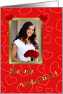 Happy Valentine’s Day custom photo card with love hearts card