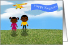 Kwanzaa Blessings custom card African-American Africa with kids card
