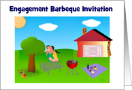 Engagement Barbecue Invitation custom card Engagement BBQ card