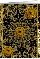 Steampunk rust brass copper bronze clock face blank note card