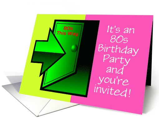 80s themed Birthday party invitation 80s birthday party card (1103276)