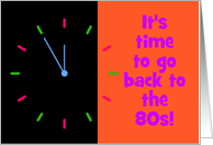 80s themed party invitation 80s party neon clock card