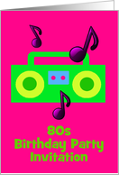 80s themed Birthday party invitation 80s birthday party boombox card