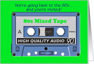 80s themed party invitation 80s party cassette card