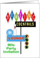 80s themed party invitation 80s party bowling card