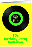 80s themed Birthday party invitation 80s birthday party vinyl record card