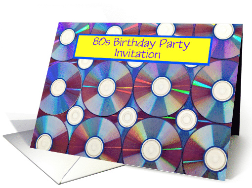 80s themed Birthday party invitation 80s birthday party cd's card