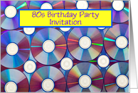 80s themed Birthday party invitation 80s birthday party cd’s card