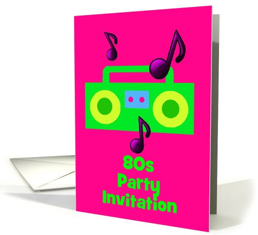 80s theme 80s themed Birthday party invitation 80s party card