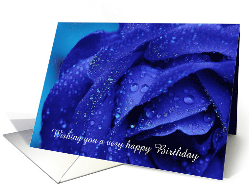 Happy Birthday with blue rose Floral Birthday card (1107752)