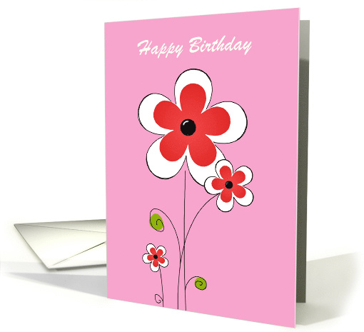 Happy Birthday with flowers Floral Birthday card (1107754)