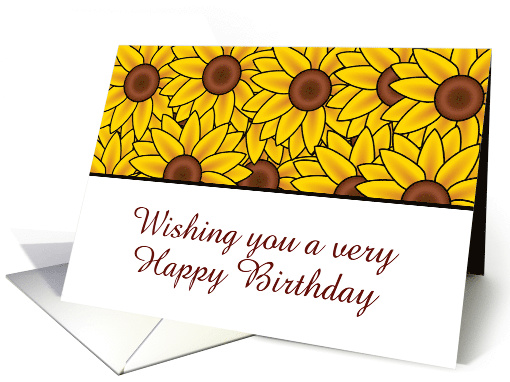 Happy birthday with sunflowers custom text card (1130404)