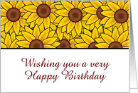 Happy birthday with sunflowers custom text card