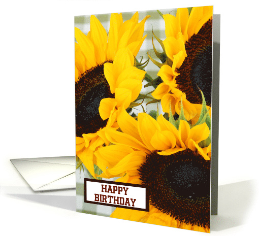 Happy birthday with sunflowers custom text card (1130416)