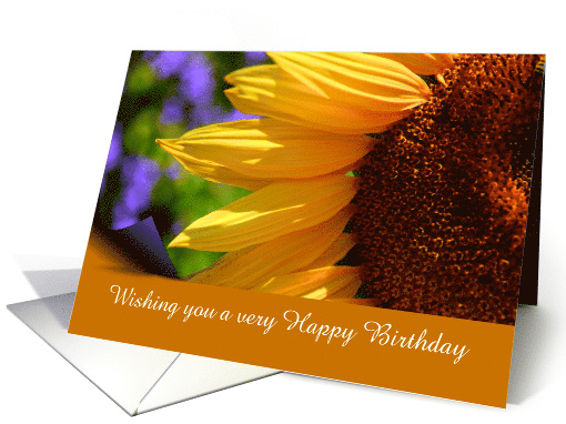 Happy birthday with sunflowers custom text card (1130420)