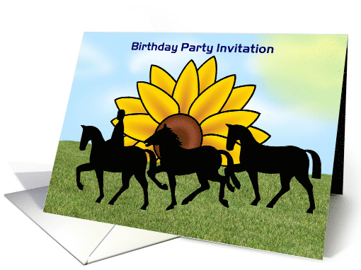Birthday Party invitation with sunflowers custom text card (1130452)