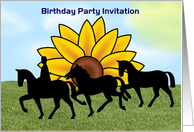 Birthday Party invitation with sunflowers custom text card