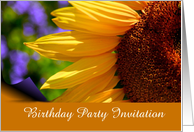 Birthday Party invitation with sunflowers custom text card