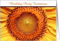 Birthday Party invitation with sunflower custom text card