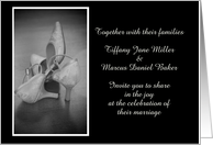 Wedding Invitation with brides wedding shoes custom text card