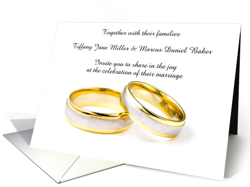 Wedding Invitation with wedding rings custom text card (1131728)