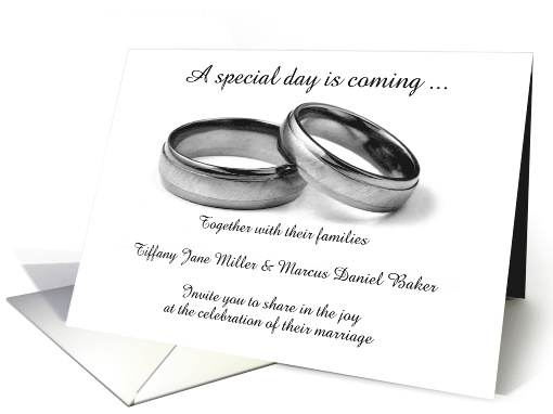 Wedding Invitation with wedding rings custom text card (1131734)