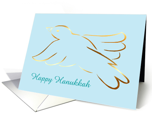 Happy Hanukkah with peace dove and custom text card (1135552)