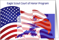 Eagle Scout court of honor program with custom text card