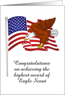 Congratulations on becoming an Eagle Scout with custom text card