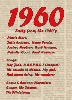 1960 FUN FACTS -...