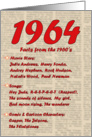 1964 Fun Facts - 64th Birthday card