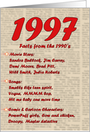 1997 FUN FACTS - BIRTHDAY newspaper print nostaligia year of birth card